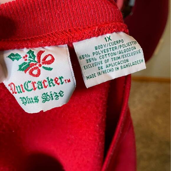 ugly Christmas sweatshirt embroidered red gold - Picture 4 of 7